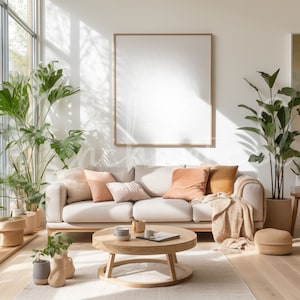 Wall Art Mockup Home Interior One Frame Mockup Boho Wall Art Living Room Mockup