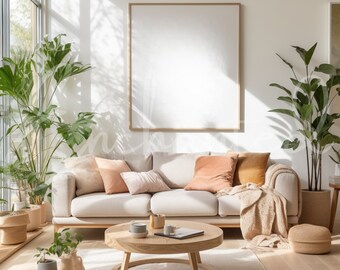 Wall Art Mockup Home Interior One Frame Mockup Boho Wall Art Living Room Mockup