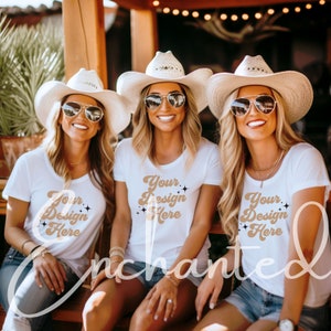 Bachelorette Party Shirt Mockup for Bridal Party Shirt Mockup Bella Canvas Mockup 3001 White Shirt Mockup Bridesmaid Party Tees Group Mockup