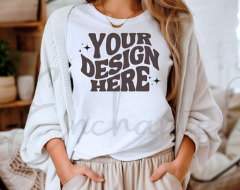 Comfort Colors C1717 White Shirt Mockup Shirt Mockup Women TShirt Mockup Oversized Shirt Mockup Comfort Colors Mockup White T-Shirt Mockup