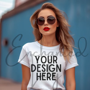 Bella Canvas 3001 Mockup | Bella Canvas White Shirt Mockup | White Tshirt Mockup | Women Mockup