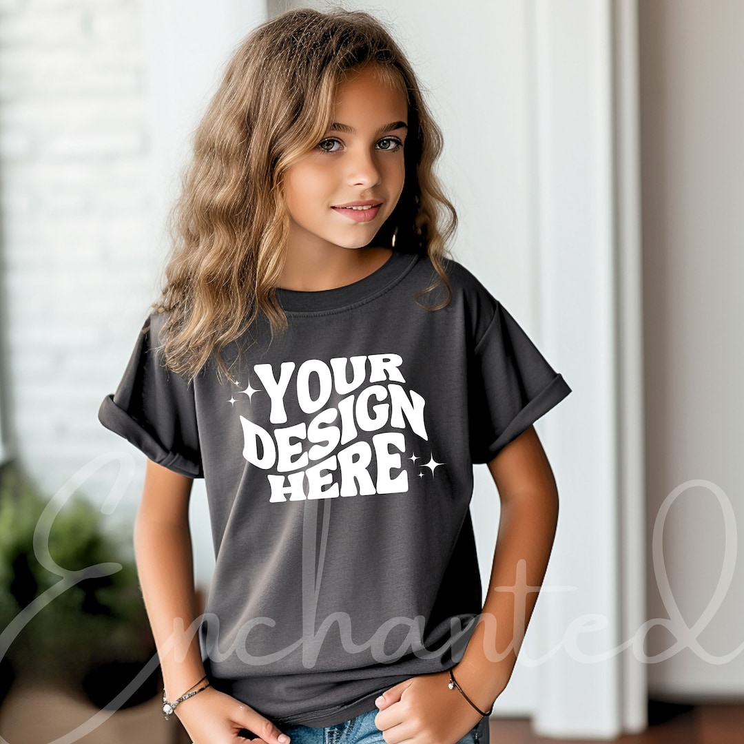 Youth Mockup Comfort Colors C9018 Youth Pepper Comfort Colors Shirt ...