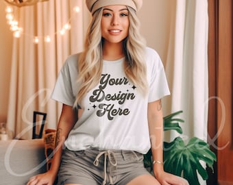 Bella Canvas 3001 TShirt Mockup Ash Shirt Mockup Bella Canvas 3001 Shirt Model Mockup Bella Canvas Shirt Mockup Tshirt Mock Up T Shirt Mock