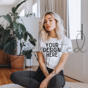 Bella Canvas 3001 Mockup | Bella Canvas White Shirt Mockup | White Tshirt Mockup | Women Mockup