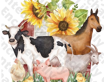Farm Animal Png, Farm Animals Watercolor, Farmer Png, Farmer Design,Farm Watercolor Clipart,Farm clipart, Farm Animals Clipart,Farm animal