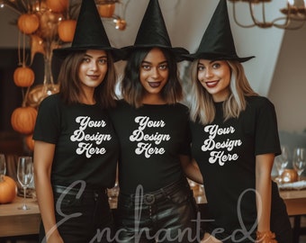Halloween Mockup for Fall Mockup for Halloween Friends Mockup Bella Canvas Black Tshirt 3001 Mockup BC 3001 Mock Up Halloween Shirt mockup
