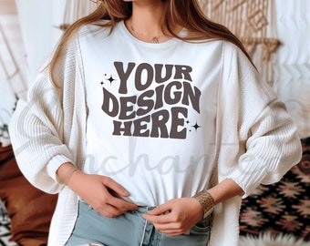 Bella Canvas 3001 Maqueta de camiseta Camisa Bella Canvas Maqueta de camiseta blanca Maqueta de camisa Maqueta de camisa blanca Maqueta de modelo de camiseta Maqueta de camiseta blanca