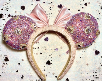 Pink rhinestone Ears