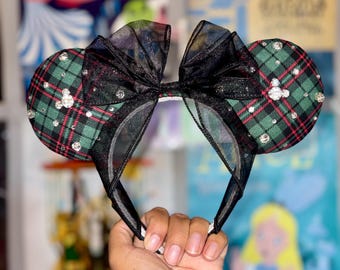 Disney Minnie Mouse Plaid Holiday Ears Headband for Adults 97437s1.jpg main image 4
