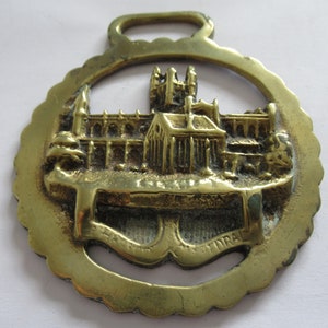 Antique Horse Brass Chester Cathedral Martingale Medallion