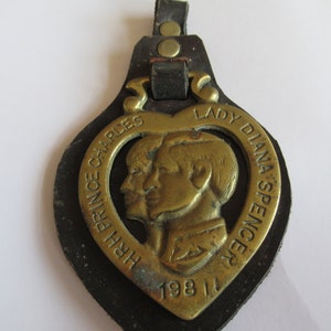 Vintage Prince Charles & Lady Diana Wedding Horse Brass Medallion
