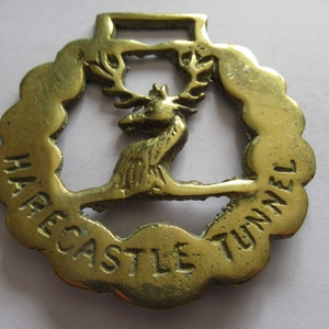 Vintage Horse Brass Harecastle Tunnel Stafford Canal Nautical Stag Deer