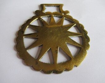 Vintage Horse Brass Suns Ray&#39;s Martingale Medallion Pagan Getts On Reverse