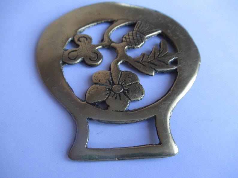 Vintage Horse Brass Scottish Thistle Martingale Medallion Etsy