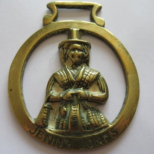 Vintage RARE Horse Brass Jenny Jones Welsh With Getts On Reverse