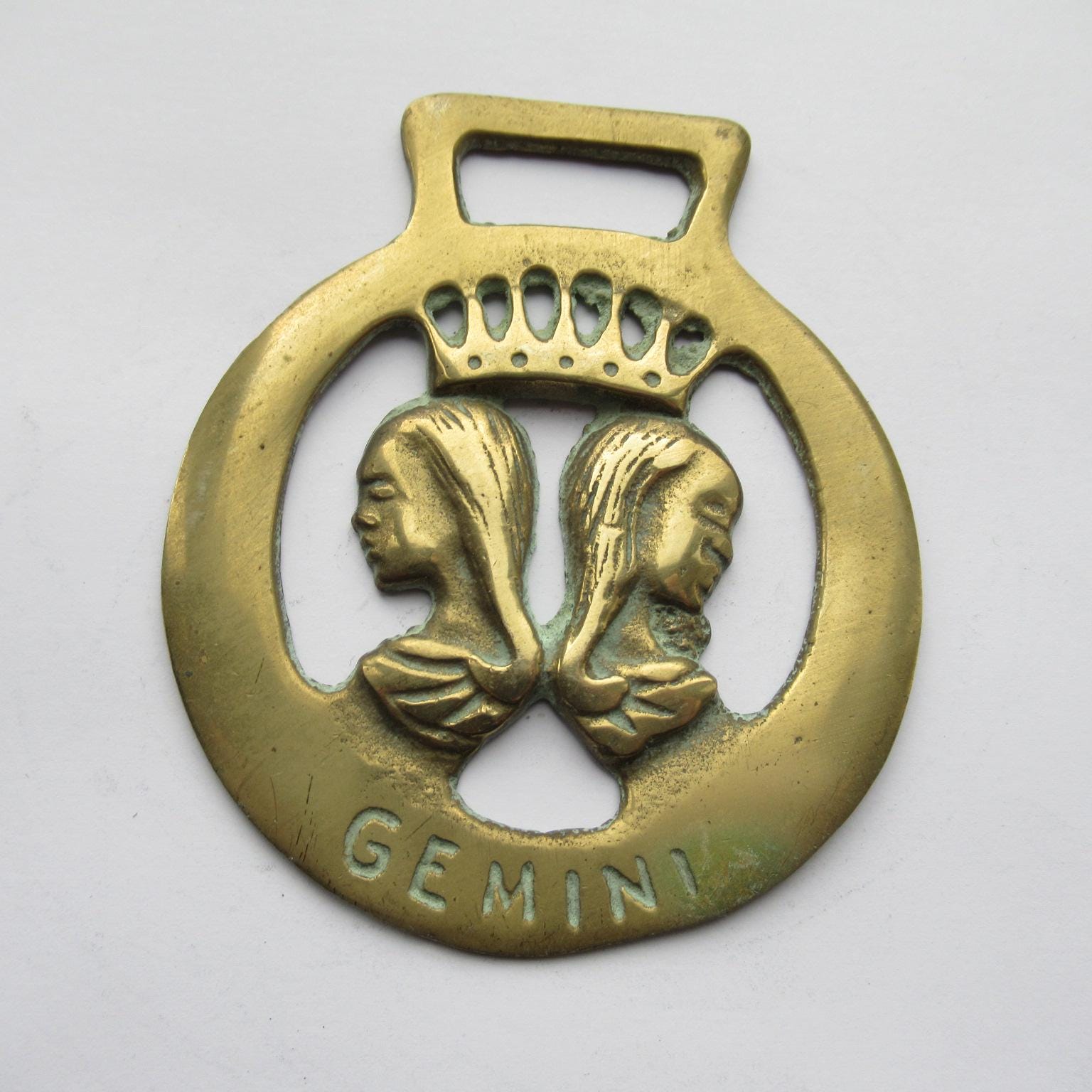 Vintage Gemini Zodiac Horse Brass Medallion: Pagan Decor - Etsy
