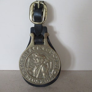 Vintage Horse Brass The Black Country Museum Coal Mining Dudley West Midlands UK On Faux Leather Martingale Medallion