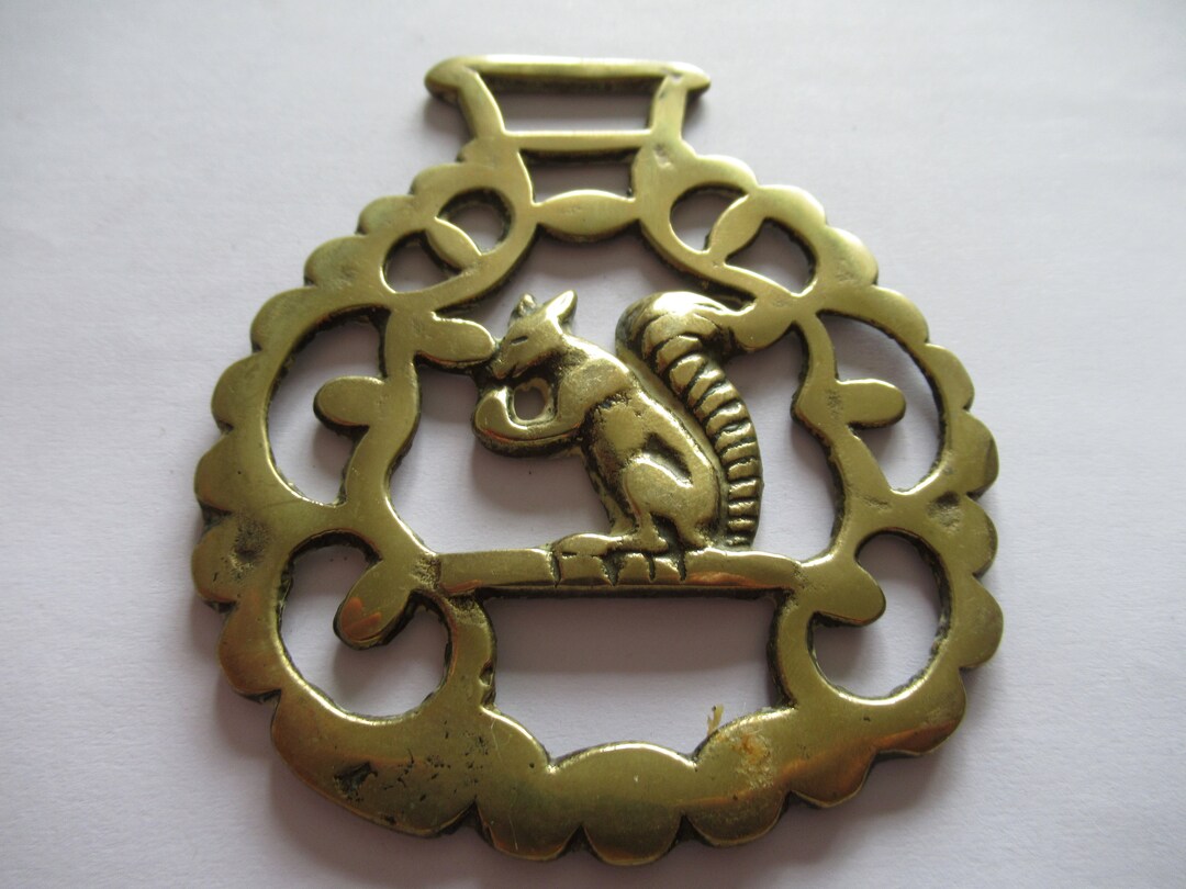 Vintage Squirrel Horse Brass Etsy