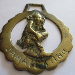 Vintage Pferd Messing Lucky Piskey Pixie Jamaika Inn Cornwall Martingale Medaillon