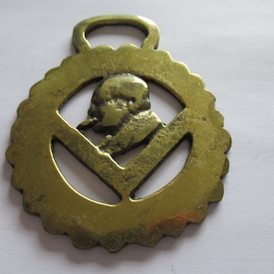 Vintage Horse Brass Sir Winston Churchill 1874-1965 Martingale Medallion Stamped ENGLAND