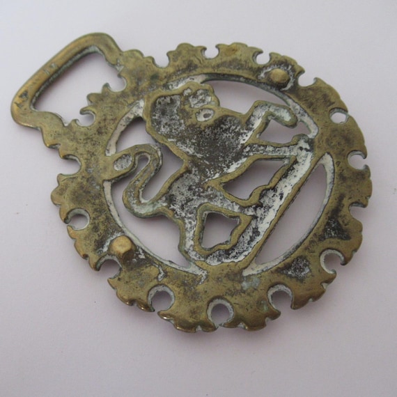 アンティーク パサント ライオン ホース 真鍮：英国馬具メダリオン