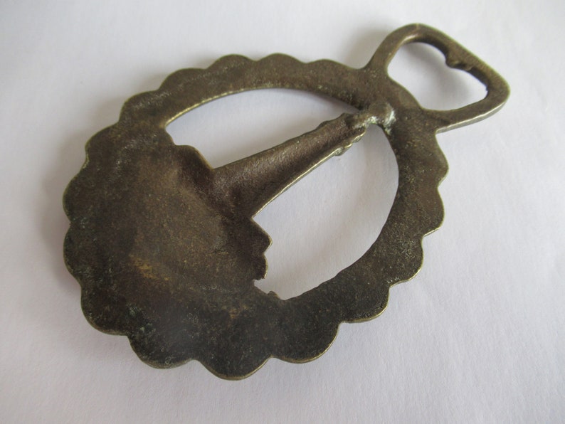 Vintage Horse Brass Longship's Lighthouse Lands End Bottle Opener