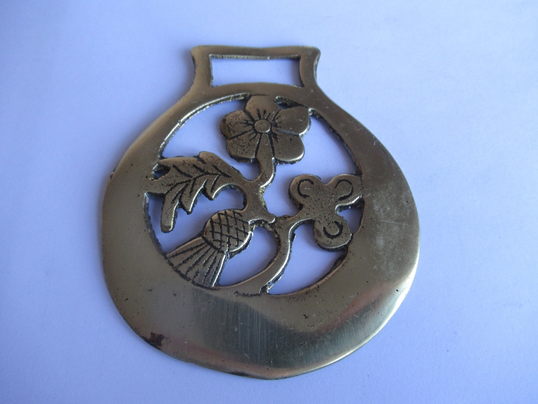 Vintage Horse Brass Scottish Thistle Martingale Medallion Etsy