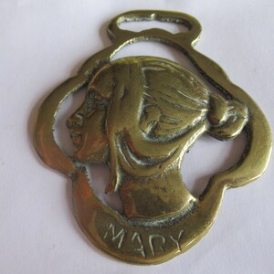 Vintage Horse Brass Mary Pretty From Charles Dickens Novel The Pickwick Papers Martingale Medallion