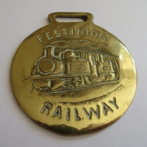 Vintage Horse Brass Festiniog Railway Wales Steam Train Locomotive Martingale Medallion Souvenir