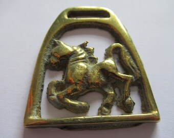 Vintage Miniature Pony Horse Brass Trotting Passant Horse Martingale Brass Horse Tack Horse Harness Decoration