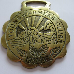 Vintage Horse Brass Young Farmers Club 1932-1982 Souvenir  KB Brass KB (Keegan and Baldwin)