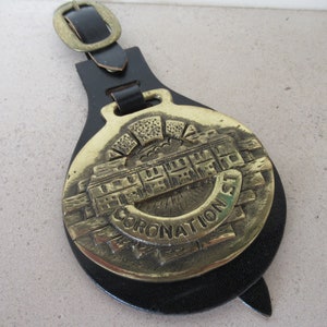 Vintage Horse Brass Coronation Street UK TV Program Souvenir Martingale Medallion
