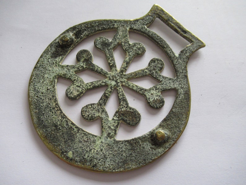Antique Horse Brass SUBSTANDARD Snowflake Pagan Gift Getts on Reverse Etsy