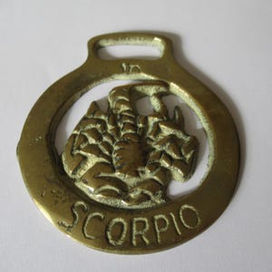 Vintage Horse Brass Zodiac Scorpio October 23rd -november 21st