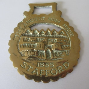 Vintage Horse Brass: The Ancient High House Stafford 1555 Medallion
