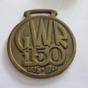Vintage Horse Brass Great Western Railway 150 1835-1985 Souvenir British Railway Train Souvenir Horse Brass Bridle Medallion Amulet