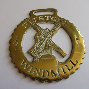 Vintage Pitstone Buckinghamshire Windmill Horse Brass Martingale Medallion Souvenir