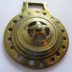 Antique Horse Brass: Star Pattern Martingale Medallion
