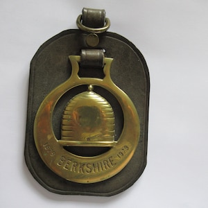 Vintage Horse Brass 1879- 1979 The Berkshire and Buckinghamshire Beekeepers Society Centenary Souvenir Beehive Skep Martingale KB Brass