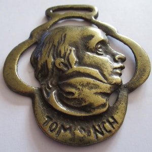 Vintage Horse Brass Tom Pinch The Life and Adventures of Martin Chuzzlewit Character In Charles Dickens Novel Martingale Medallion