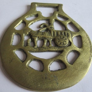 Vintage Pferd und Wagen Pferd aus Messing ""ENGLAND"""