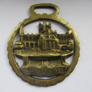 Antique Horse Brass Chester Cathedral Martingale Medallion