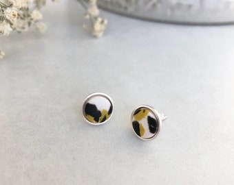 Sterling Silver 'Arla' Polymer Clay Stud Earrings | Pretty statement earrings | Handmade