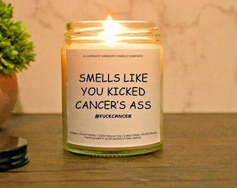 Smells Like You Kicked Cancer's Ass Candle | Survivor Gift