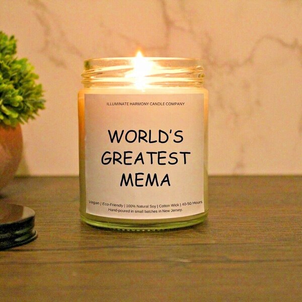 World's Greatest Mema Candle | Best Grandma Gift | Love And Appreciation Present | Hand-Poured Scented Candle | Perfect Gift For Grandmother