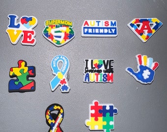 Amuletos de zapatos de concienciación sobre el autismo / cinta / Amigable / pieza de rompecabezas