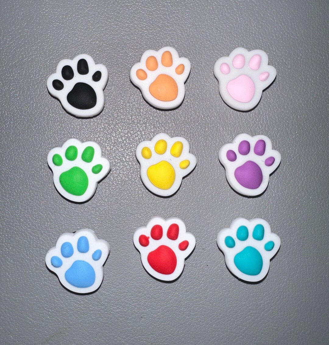 Paw Print Shoe Charms / Colorful / Cat/ Dog/ Animal Etsy