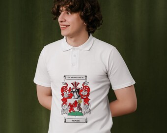 Personalised Coat of Arms Polo Shirt – Large Central Family Crest