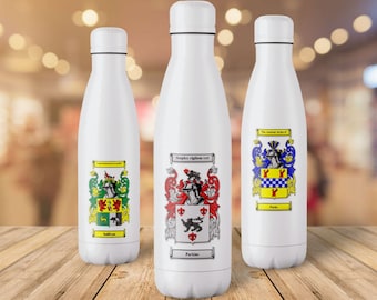 パーソナライズされた家紋ボトル - 姓の紋章