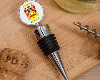 Personalised Family Crest Bottle Stopper – Coat of Arms Design